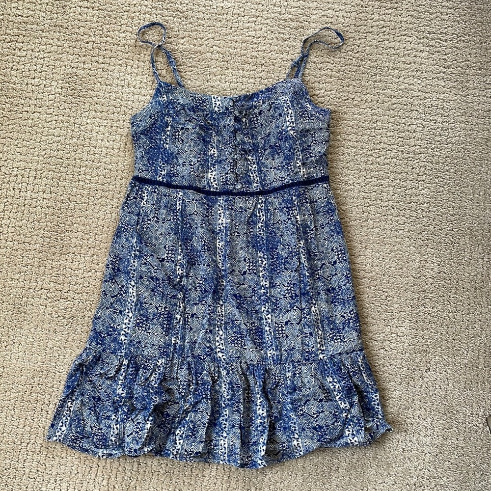 Blue and Beige Junior Size Small Summer Dress